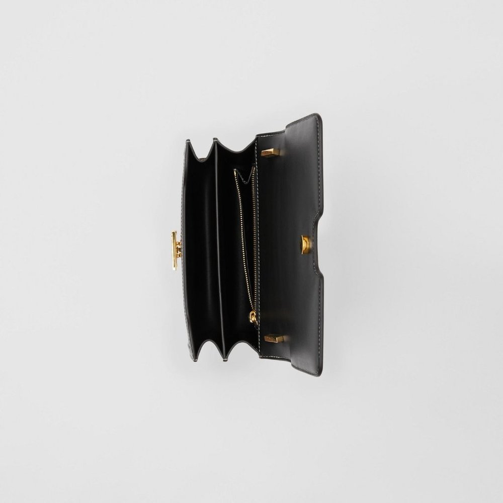 Small Tri-tone Canvas and Leather TB Bag - Picture 3 of 10